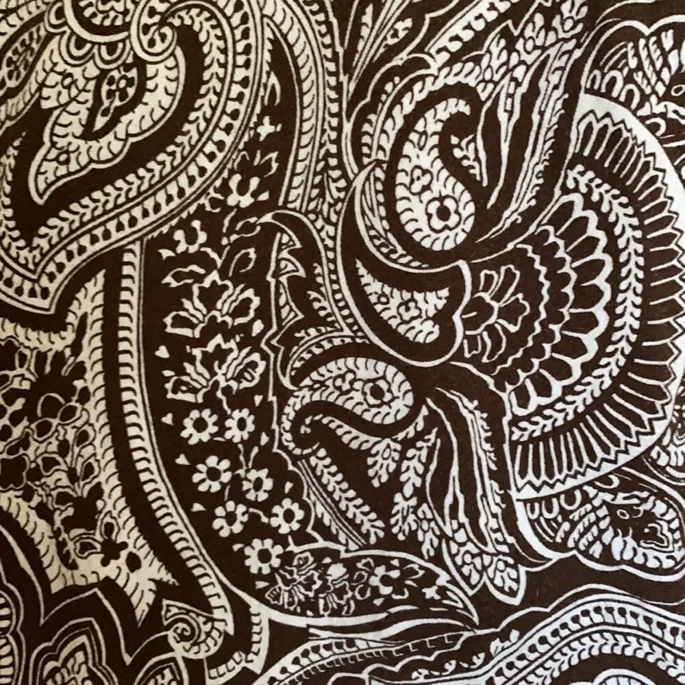 Michael Kors Brown & White Paisley‎ surplice Dress